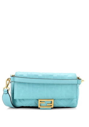 Fendi Pre-Owned Baguette NM Bag Zucca Embossed Leather Medium crossbody bag - Blue