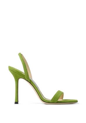 Jimmy Choo 100mm Jenn suede heeled sandals - Green