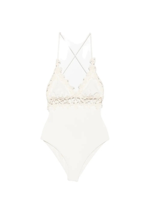 Mazzei lace-trim swimsuit - Neutrals
