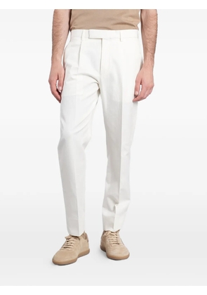 Zegna pleated pressed-crease trousers - White