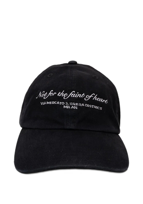 D1 Milano slogan-embroidered cotton cap - Black