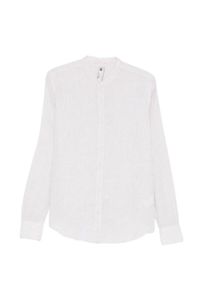 IMPERIAL vertical-stripe band-collar shirt - Brown