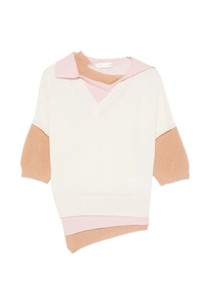 August Barron layered-effect V-neck T-shirt - Neutrals