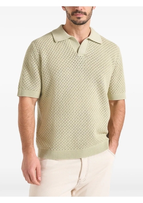 Manière De Voir Conrad pointelle-knit polo T-shirt - Green
