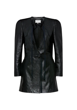 Maison Margiela tie-fastening leather jacket - Black