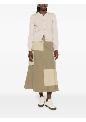 Maison Kitsuné buttoned Fox-patch cardigan - Neutrals