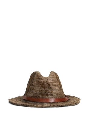 IBELIV Lubeman raffia-woven fedora hat - Brown