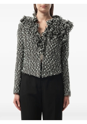 Lanvin frayed-edge tweed jacket - Black