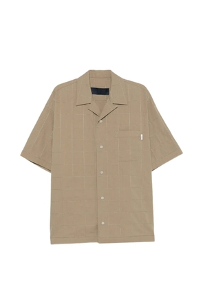 Juun.J grid-stitch short-sleeve shirt - Neutrals