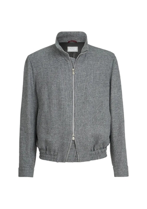 Brunello Cucinelli mélange-effect zip-up jacket - Grey
