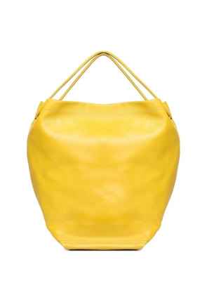 BIASIA logo-debossed leather tote bag - Yellow