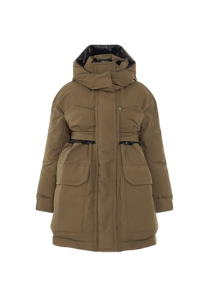 sacai padded detachable-hood coat - Neutrals