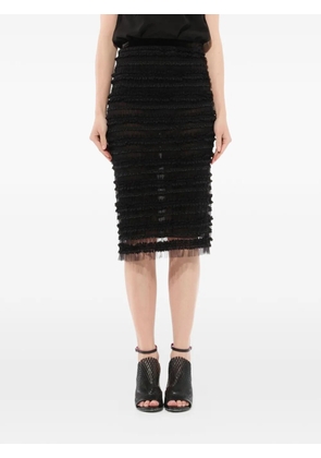 Givenchy ruffled midi straight skirt - Black
