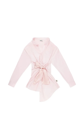AREA satin-knot Oxford shirt dress - Pink