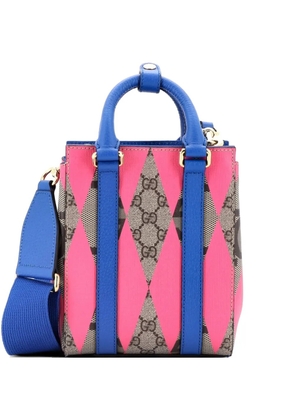 Gucci Pre-Owned Convertible Open Rhombus GG Coated Canvas with Leather Mini tote bag - Blue