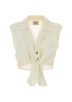 Le Kasha tie-fastening shirt - Neutrals