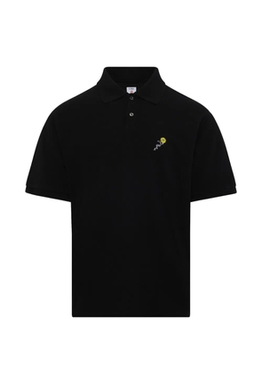 Vowels ogo-embroidered polo shirt - Black
