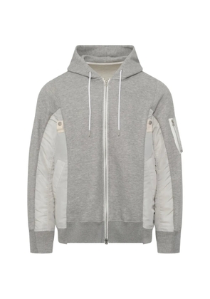 sacai hybrid paneled hoodie - Grey