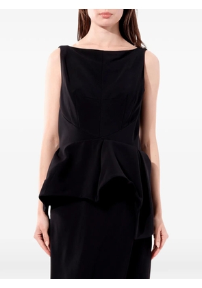 Balenciaga peplum crepe maxi dress - Black