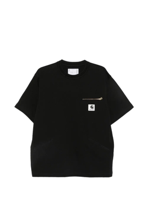 Carhartt WIP x Sacai logo-patch zip-pocket T-shirt - Black