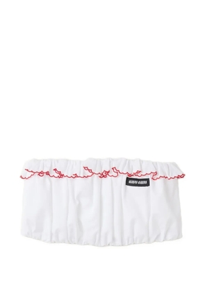 Miu Miu embroidered poplin bandeau top - White