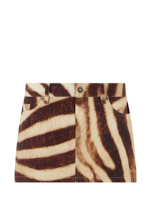 7 For All Mankind short zebra-print skirt - Neutrals
