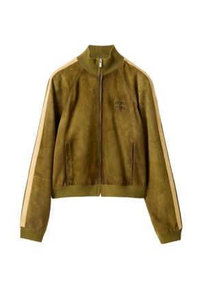 Miu Miu waxed suede jacket - Green