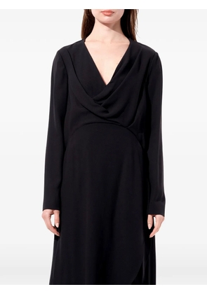 Balenciaga draped long-sleeve gown - Black