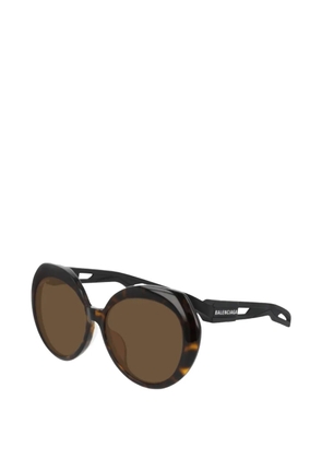 Balenciaga Eyewear Hybrid round-frame sunglasses - Brown