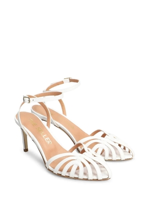 The Seller patent-finish caged sandals - White