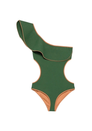 Johanna Ortiz Coastal Dream ruffled-detail swimsuit - Green