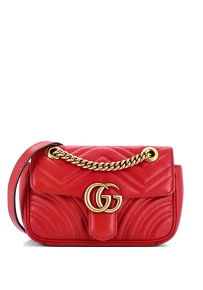 Gucci Pre-Owned GG Marmont Flap Bag Matelasse Leather Mini crossbody bag - Red