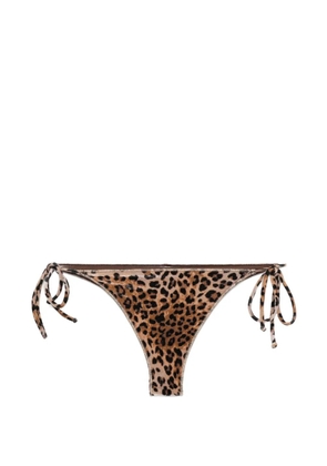 MC2 Saint Barth Marielle leopard-pattern side-tie bikini bottoms - Brown