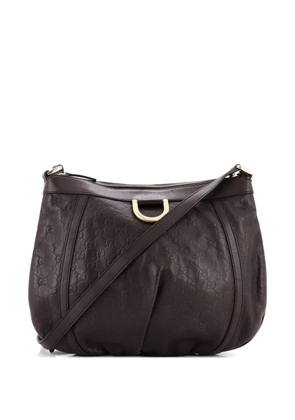 Gucci Pre-Owned D Ring Messenger Bag Guccissima Leather Large crossbody bag - Brown