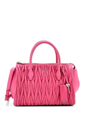Miu Miu Pre-Owned Convertible Zip Matelasse Leather Small tote bag - Pink