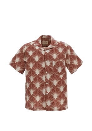 Portuguese Flannel feather print revere shirt - Red