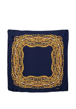 CHANEL Pre-Owned jewel print scarf - Blue