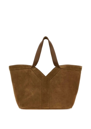Saint Laurent Y-shaped panelled suede tote bag - Brown