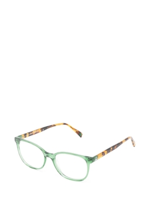 Benetton tortoiseshell-effect round-frame glasses - Green