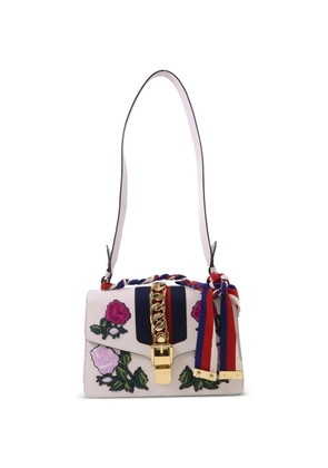 Gucci Pre-Owned Sylvie floral-embroidered tote bag - Neutrals