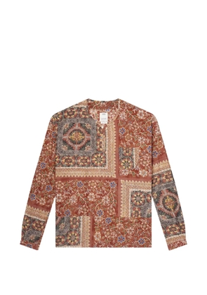 visvim floral-print patchwork shirt - Brown