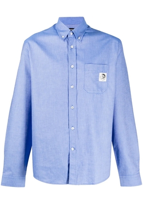 Diesel logo patch Oxford shirt - Blue