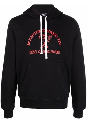 Diesel Crack-print pullover hoodie - Black