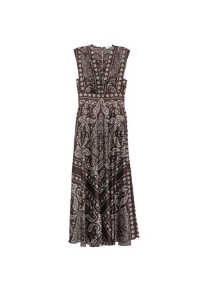 SANDRO paisley-pattern maxi dress - Brown