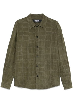 Jacquemus croc-embossed leather shirt - Green