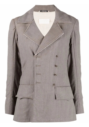 Maison Margiela double-breasted raw-edge military jacket - 707M OLIVE