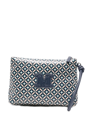 Max Mara Bchtazzina geometric-print logo-patch clutch bag - White