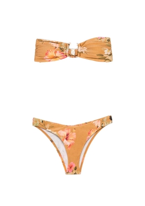 ZIMMERMANN Mahon Bamboo floral-print bikini - Neutrals