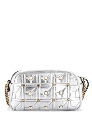 Gucci Pre-Owned Pearly GG Marmont Shoulder Bag Embellished Matelasse Leather Small crossbody bag - Silver