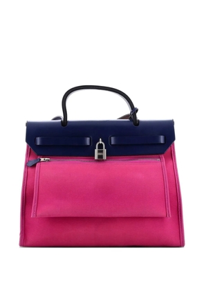Hermès Pre-Owned Herbag Zip Leather and Toile 31 shoulder bag - Blue
